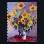 Carnet Bouquet de tournesols de Claude Monet, Art Vintage<br><div class="desc">Bouquet of Sunflowers (1881) de Claude Monet est un vintage impressionniste peinture à la morue florale d'art. Fleurs jaunes fleuries du jardin. Un bouquet de tournesol de saison estivale dans un vase. À propos de l'artiste : Claude Monet (1840-1926) est un fondateur du mouvement de peinture impressionniste française, dont la...</div>