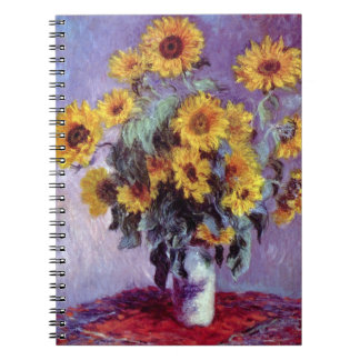 Carnet Bouquet de tournesols par Claude Monet, Art vintag