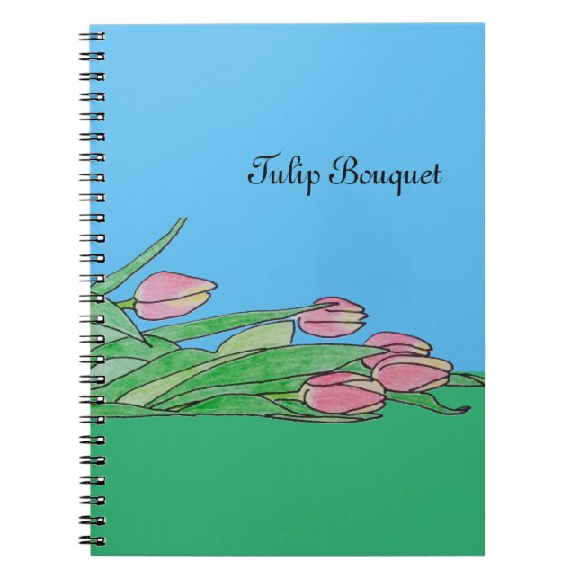 Carnet Bouquet de tulipes allongé  (Devant)