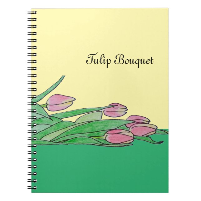 Carnet Bouquet de tulipes allongé  (Devant)
