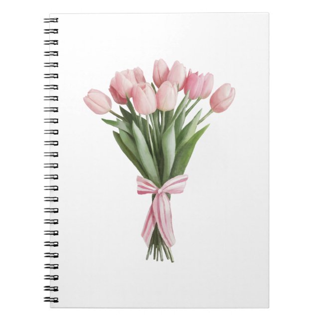 Carnet Bouquet de tulipes roses (Devant)