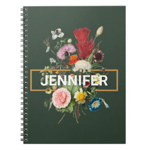 Carnet Bouquet fleur sauvage coloré de style vintage
