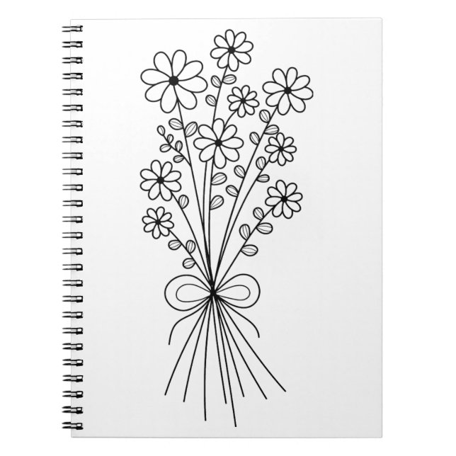 Carnet Bouquet floral minimaliste (Devant)