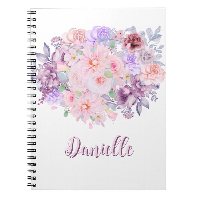 Carnet Bouquet floral personnalisé (Devant)