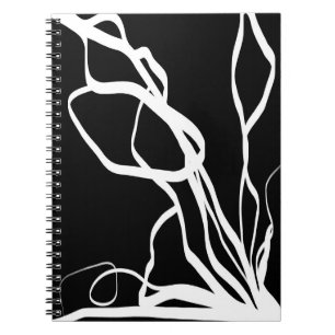 Carnet Bouquet Noir : Abstrait noir et blanc