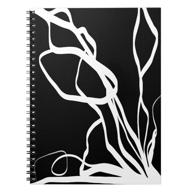 Carnet Bouquet Noir : Abstrait noir et blanc (Devant)