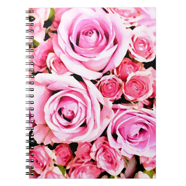Carnet Bouquet rose (Devant)