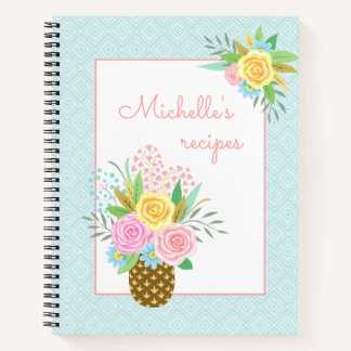 Carnet Bouquet Rose ananas rose jaune