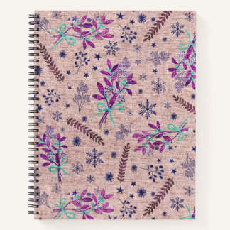 Carnet Bouquet saint de Noël - Rose poussiéreux
