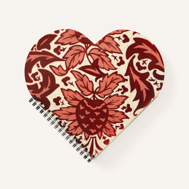 Carnet Bouquets d'hortensia rose en forme de cœur (Devant)