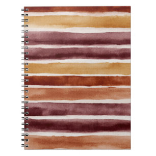 Carnet Bourgogne Abricot Orange Rouge Rayures