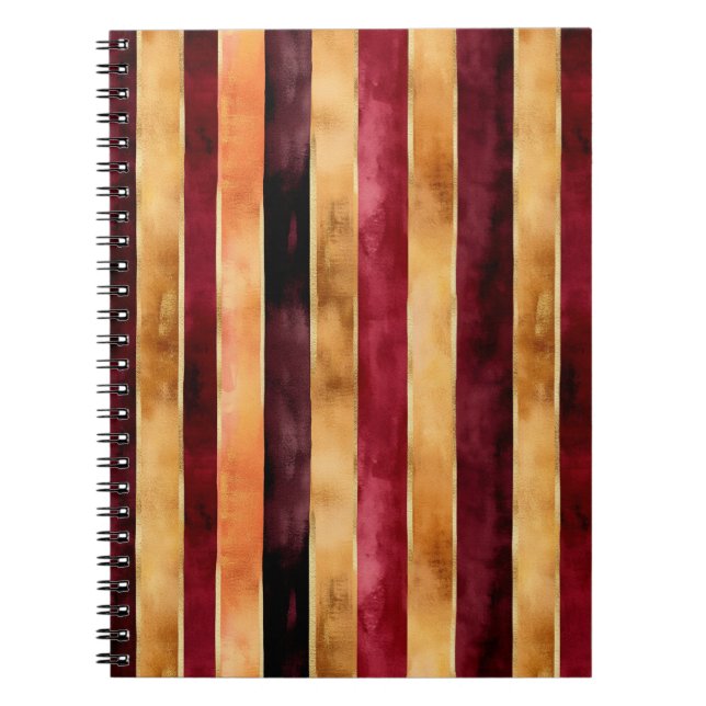 Carnet Bourgogne Or Péché Rayures   (Devant)