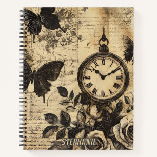 Carnet Boussole Vintage & Papillon - Papier Rustique