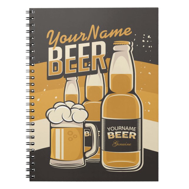 Carnet Bouteille de bière personnalisée Barre de brassage (Devant)