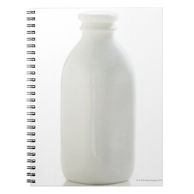 Carnet Bouteille de lait sur arrière - plan blanc (Devant)