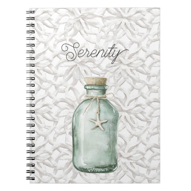 Carnet Bouteille Serenity Beach Étoile de Mer Corail Blan (Devant)