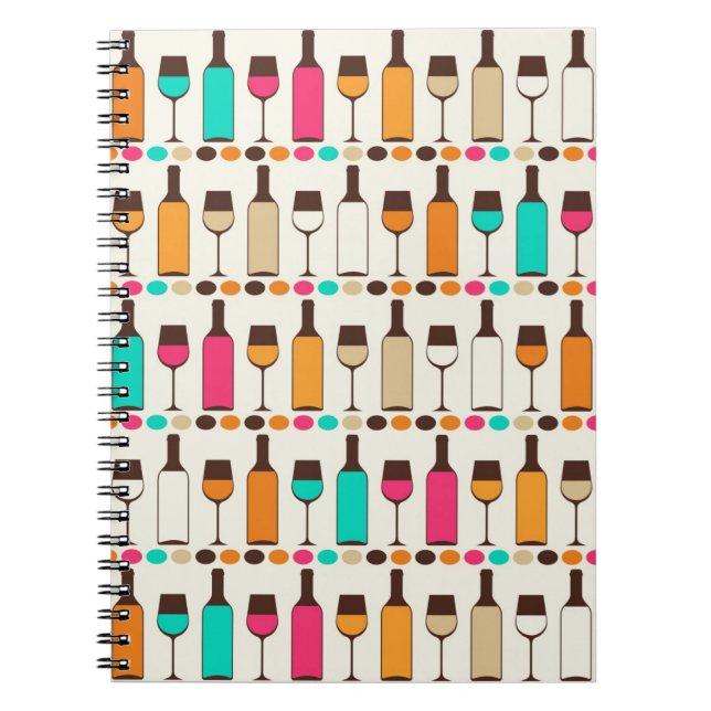 Carnet Bouteilles et verres rétro (Devant)