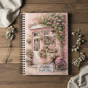 Carnet Boutique de fleurs avec bicyclette
