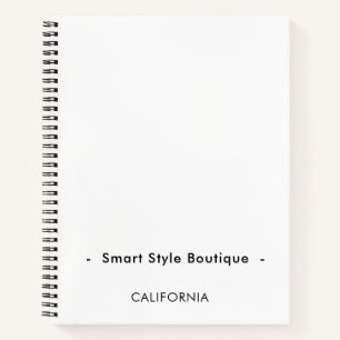 Carnet Boutique minimaliste de luxe blanc et noir