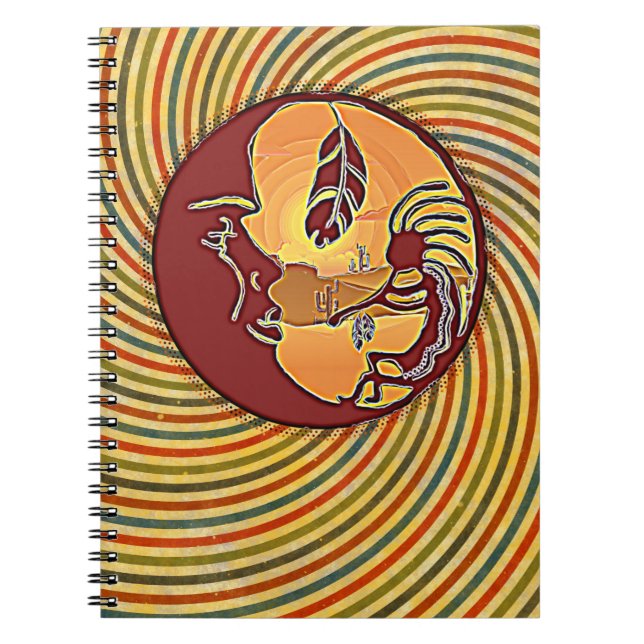 Carnet Bouton de paysage - Kokopelli Moon Feather 1 (Devant)