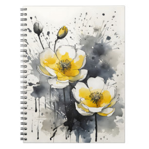 Carnet Bouton d'or - Fleurs aquarelle