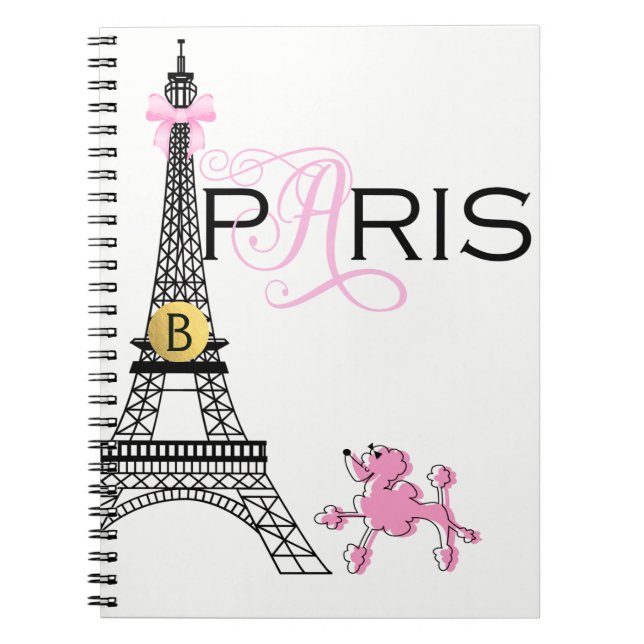 Carnet Bow rose Tour Eiffel Paris France Poodle Chic (Devant)