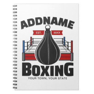 Carnet Boxe Anneau AJOUTER NOM Boxer Gym Speed Sac