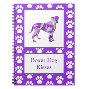 Carnet Boxer Chien Baisers Silhouette Cute PPY&B