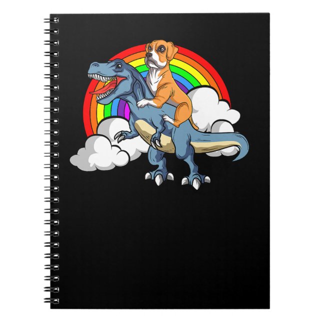 Carnet Boxer Chien équitation Dinosaur Trex Allemand Deut (Devant)