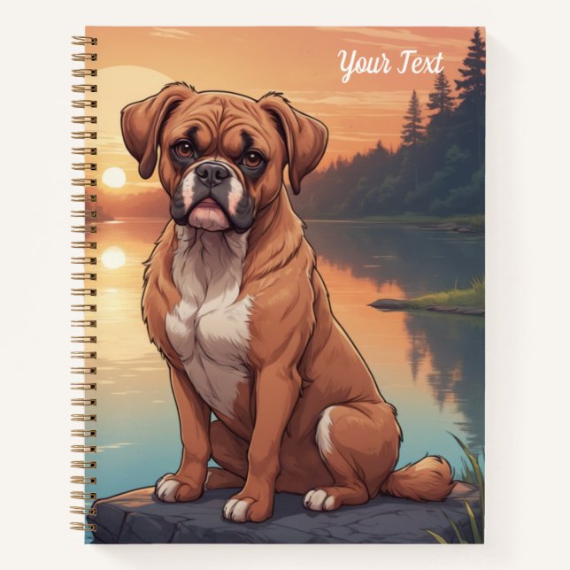 Carnet Boxer Dog by Lake (Devant)