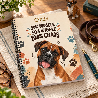 Carnet Boxer Drôle 50% Muscle 50% Cabriole