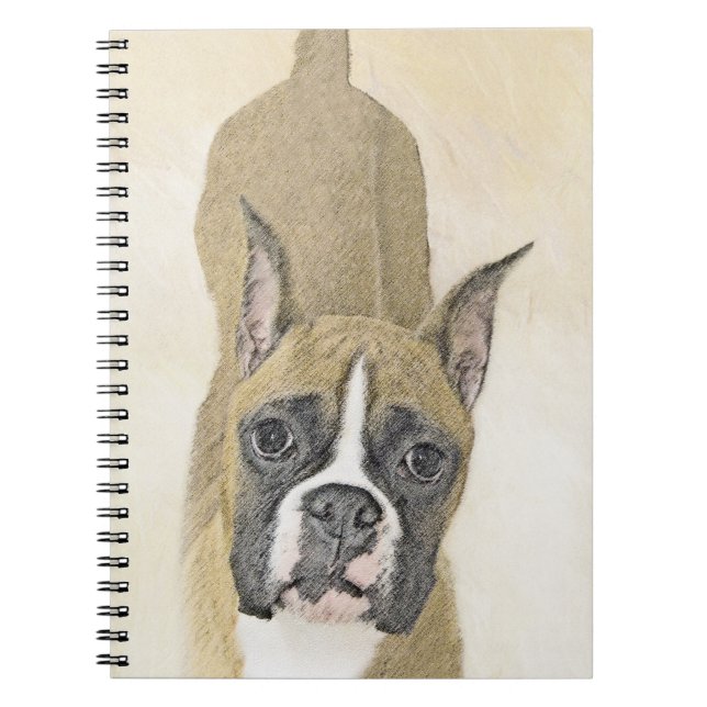 Carnet Boxer Peinture - Cute Original Chien Art (Devant)