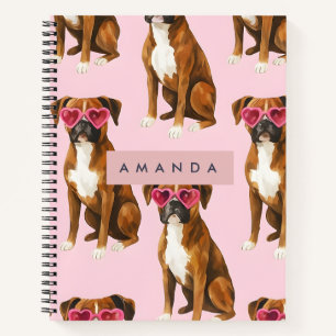 Carnet Boxer Personnalisé avec Lunettes Roses en Forme de