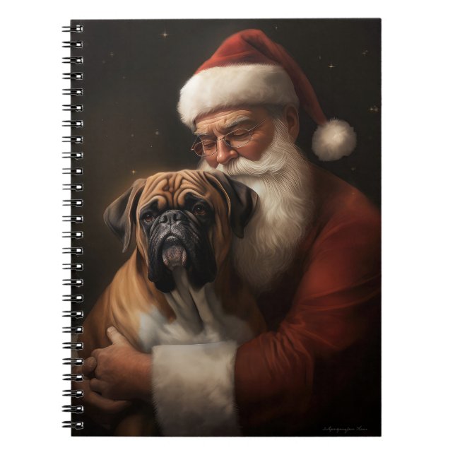 Carnet Boxeur avec le Père Noël Fête de Noël (Devant)