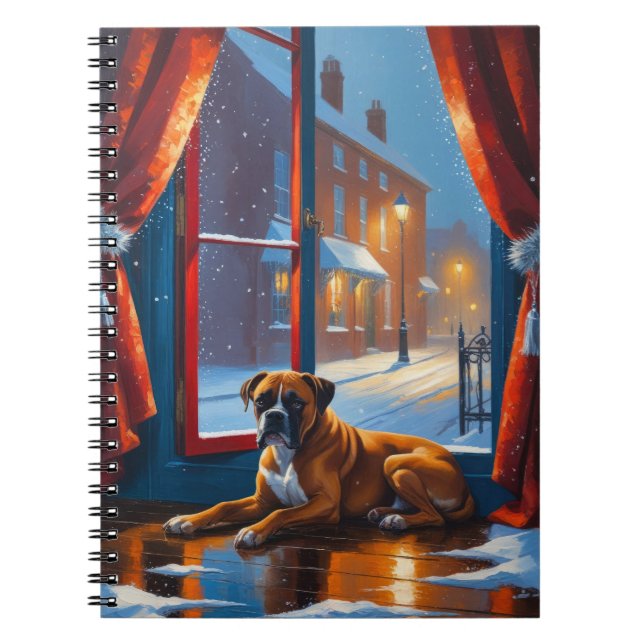 Carnet Boxeur avec lumières de Noël vacances (Devant)