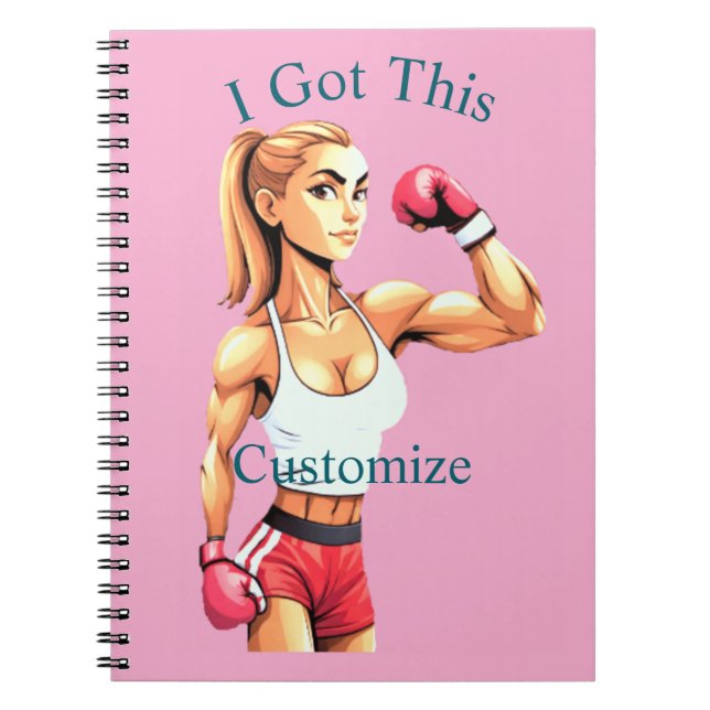 Carnet Boxeuse féminine en forme Thunder_Cove (Devant)
