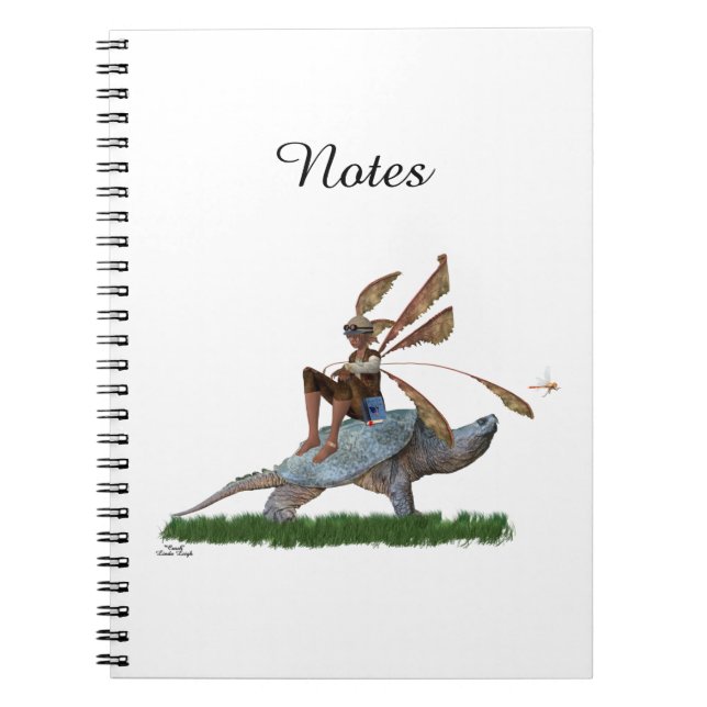 Carnet Boy Fairy Riding On Turtle Spiral Photo Notebook (Devant)
