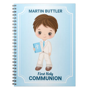 Carnet Boy Fist Holy Communion Spiral Photo Notebook