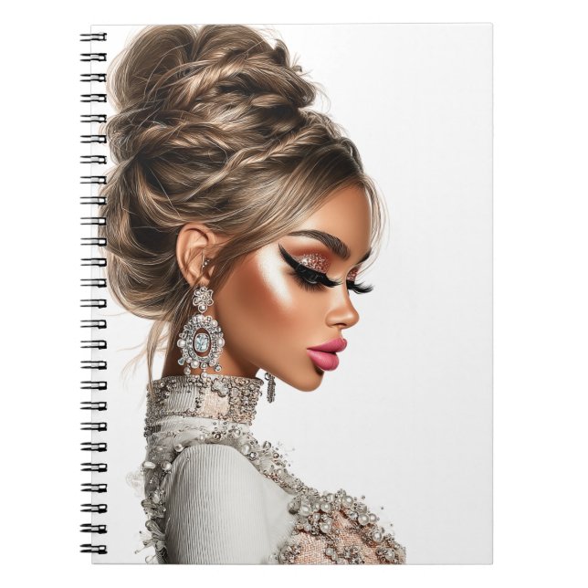 Carnet  Braided Elegance Glam Girl Spiral Photo Notebook (Devant)