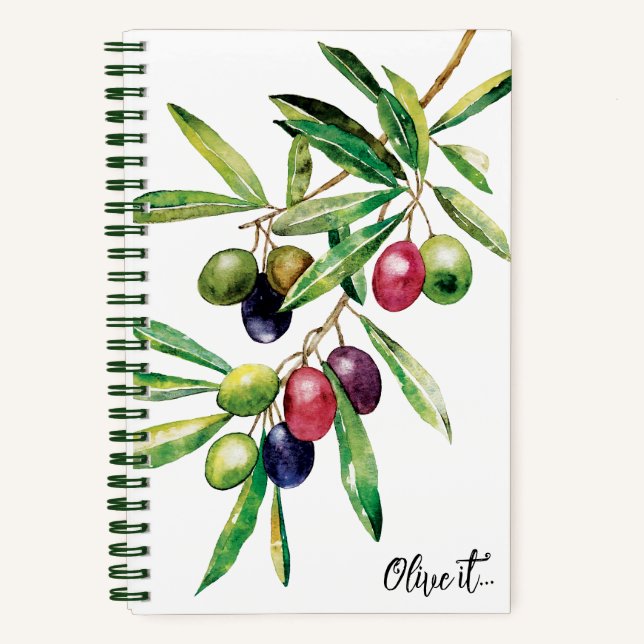 Carnet Branche d'olive aquarelle (Recto)