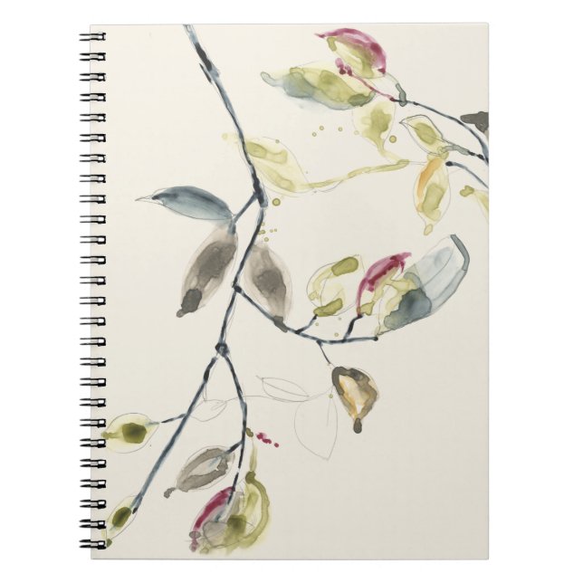 Carnet Branche feuille aquarelle (Devant)