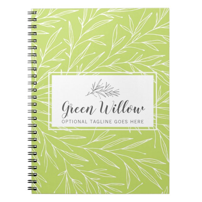 Carnet Branches de feuilles botaniques modernes Verdure M (Devant)