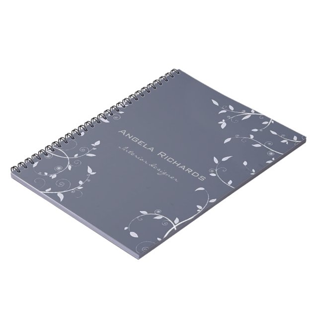 Carnet Branches de feuilles frisées bleues (Côté gauche)