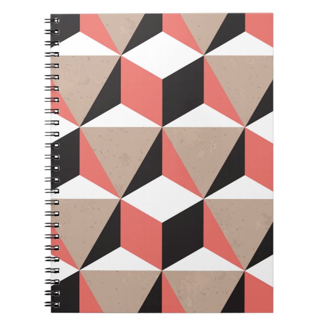 Carnet Bras en corail blanc noir géométrique 3D (Devant)