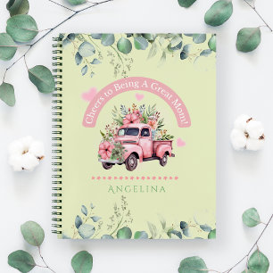Carnet Bravo à maman Vintage Camion Floral Vert Coquette
