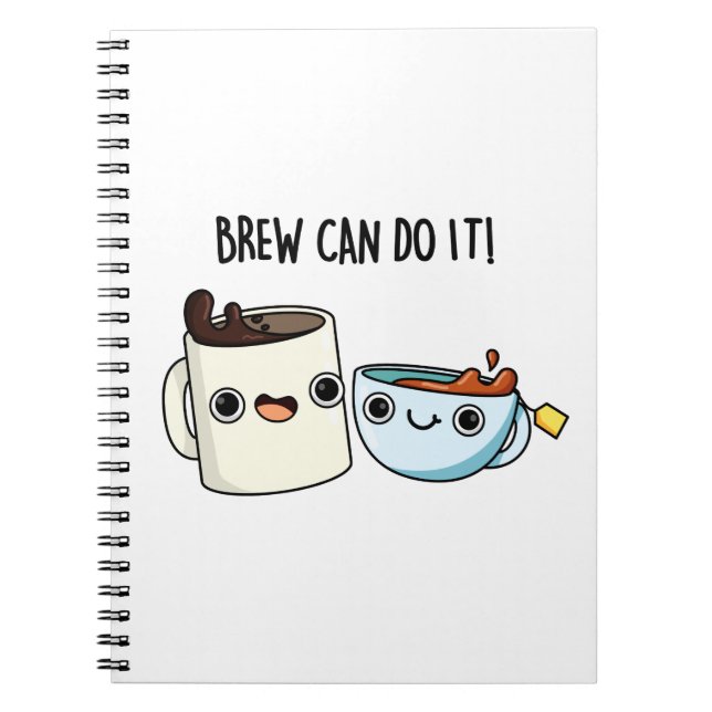 Carnet Brew Peut Le Faire Pun De Thé De Café Positif (Devant)