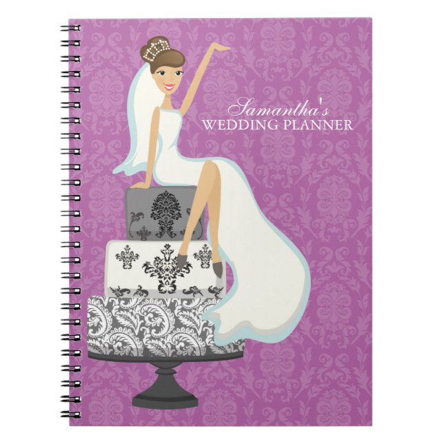 Carnet Bride Brunette sur gâteau Mariage {orchid} (Devant)