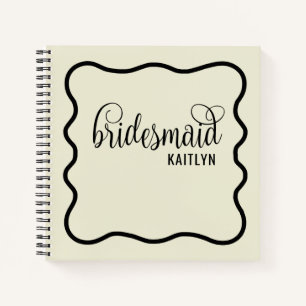 Carnet Bridesmaid à la mode Naturelle et Noir Retro