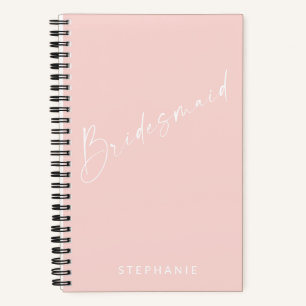 Carnet Bridesmaid Chic Minimaliste Personnalisé Rose