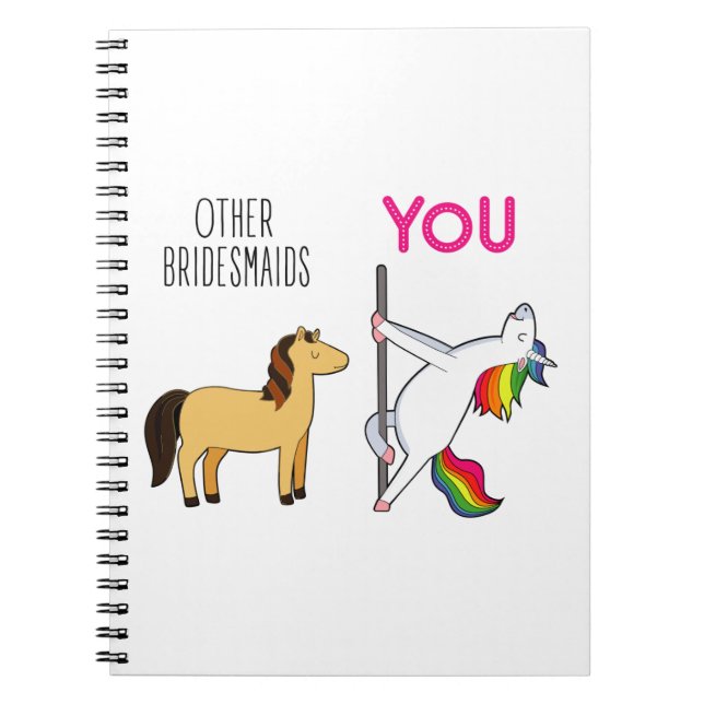 Carnet Bridesmaid Unicorn Funny Mariage (Devant)